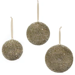 Raz Imports Raz 3.5", 4.5", or Large 6" Pave Crystal and Gold Ball Christmas Ornament Outlet