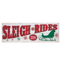 Raz Imports Raz 28" Sleigh Rides Christmas Wall Sign 4312375