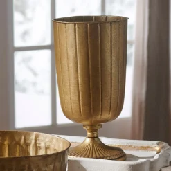 Raz Imports Raz 12" Antique Gold Metal Vase Christmas Decoration 4428124 Sale