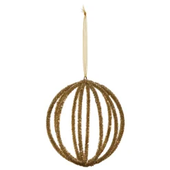 Raz Imports Raz 5" Antiqued Gold Beaded Ball Christmas Ornament 4424069