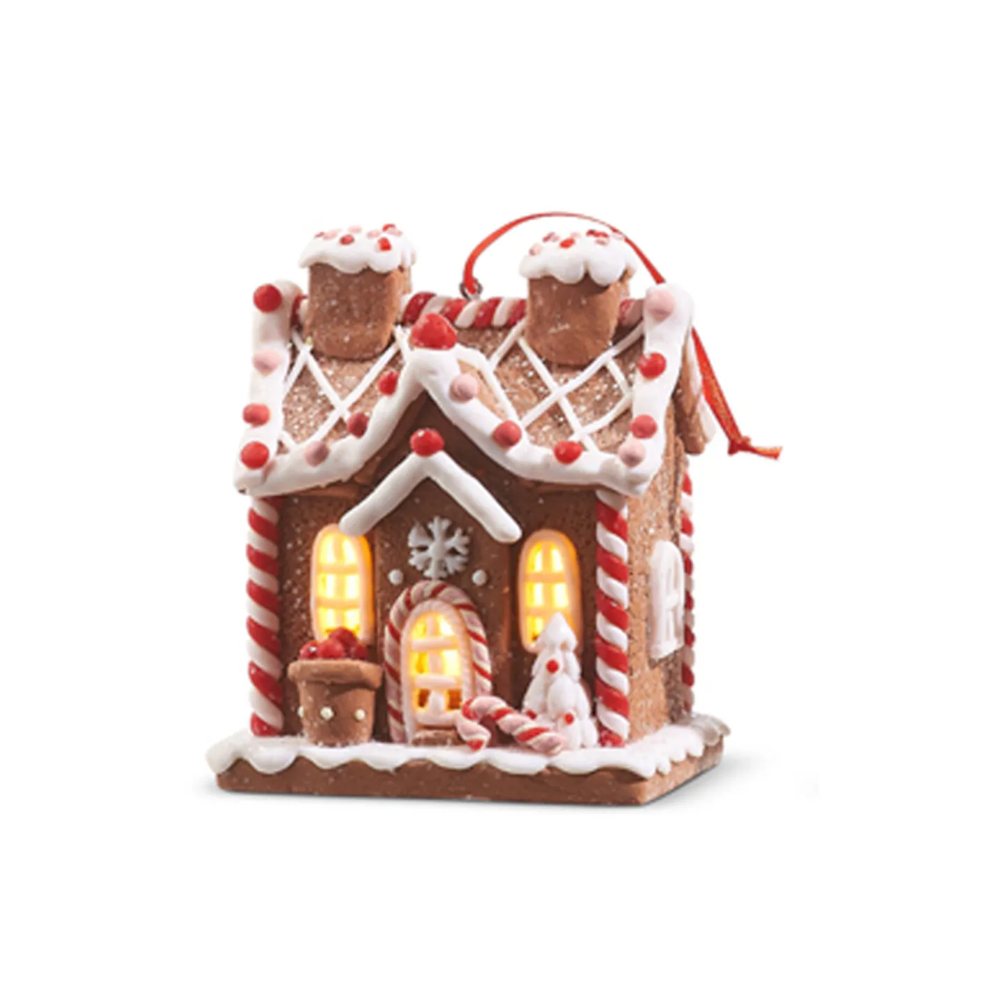 Raz Imports Raz 5" Battery Operated Lighted Pink and Red Gingerbread House Christmas Ornament 4316088 Sale