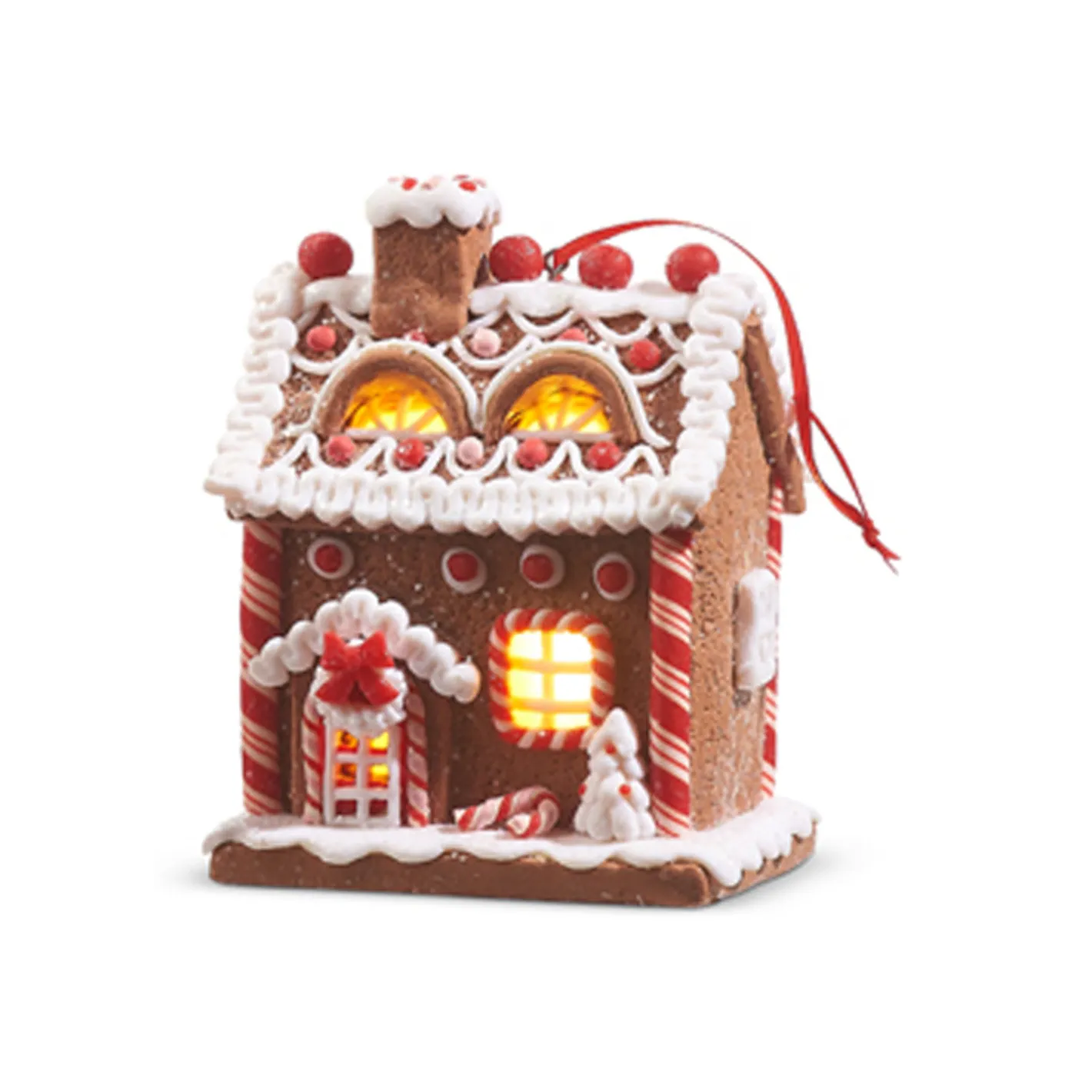 Raz Imports Raz 5" Battery Operated Lighted Pink and Red Gingerbread House Christmas Ornament 4316088 Sale