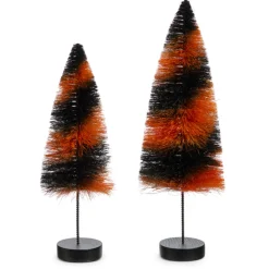 Raz Imports Raz 12" Black and Orange Bottle Brush Halloween Trees 4420025 Outlet