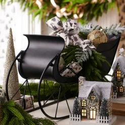 Raz Imports Raz 25.25" Black Metal Sleigh Christmas Decoration 4517036 Clearance