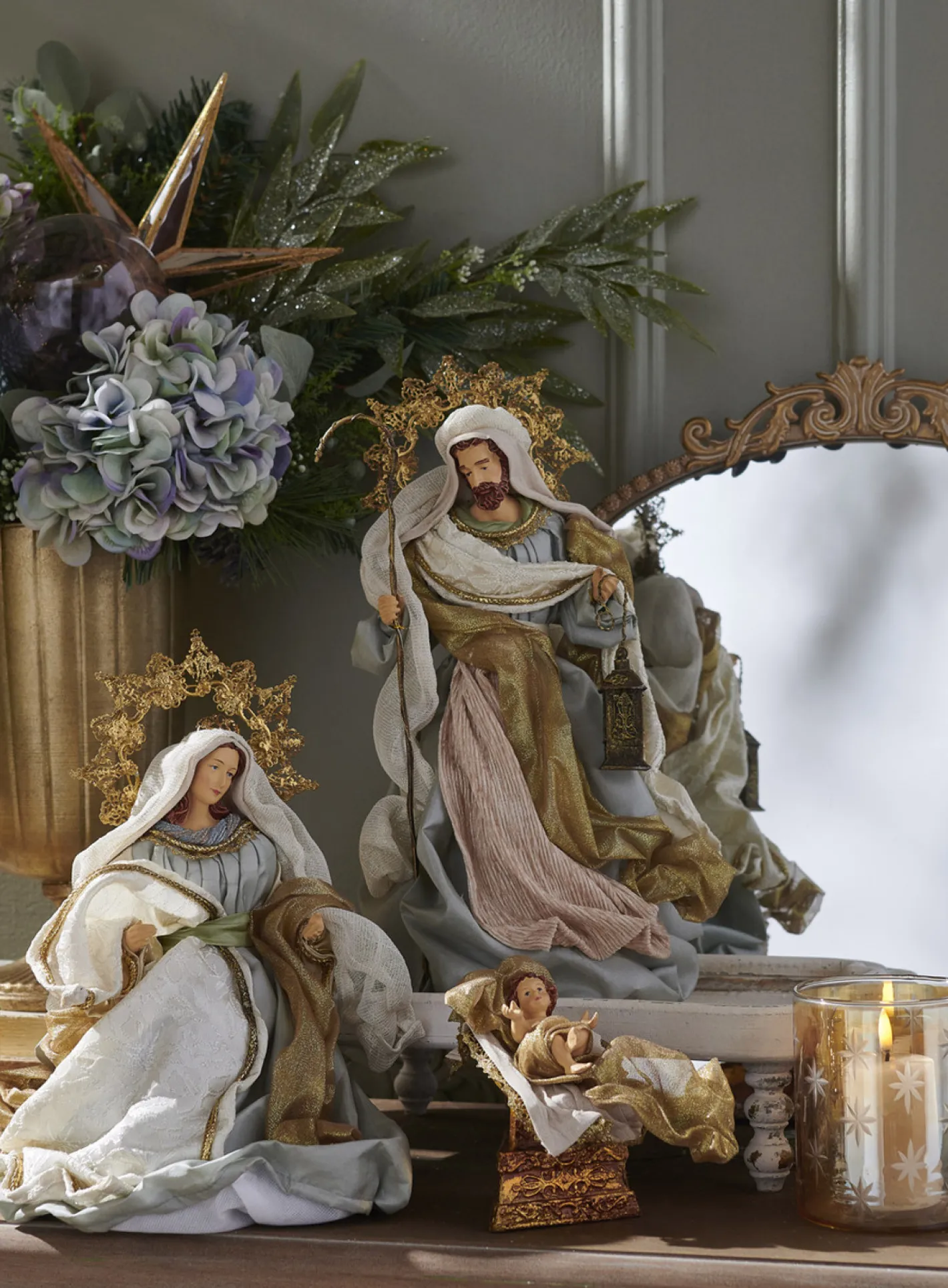 Raz Imports Raz 16.5" Blue Holy Family Christmas Nativity Decoration 4310660 Outlet