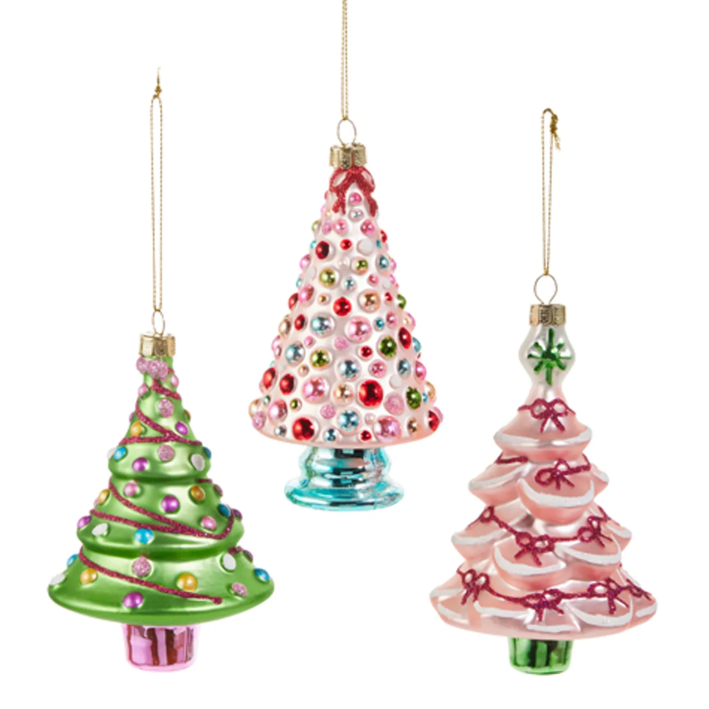 Raz Imports Raz 5" Blushing Tree Glass Christmas Ornament Set of 3 4553168 Online