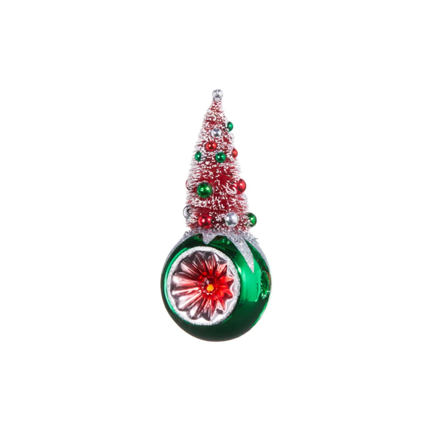 Raz Imports Raz 7.25" Bottle Brush Tree Reflector Glass Christmas Ornament 4352870 Hot