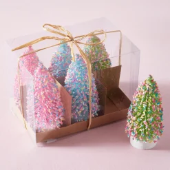 Raz Imports Raz 5.5" Box of 6 Bottle Brush Trees with Sprinkles Christmas Decoration 4506677 Clearance