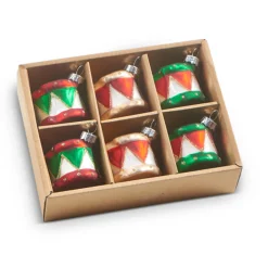 Raz Imports Raz 2" Box of 6 Drum Glass Christmas Ornament 4322835