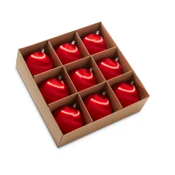 Raz Imports Raz 3" Box of 9 Red Satin Ball Christmas Ornaments 4332729 Outlet