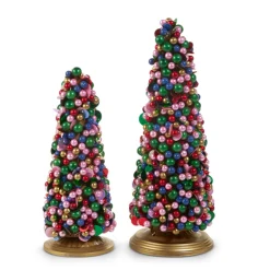Raz Imports Raz 13" Bright Bead Trees Christmas Decoration Set of 2 4510110 Discount