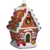 Raz Imports Raz 4.7" Brown Gingerbread House Glass Christmas Ornament 4552920 New