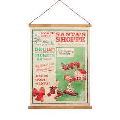 Raz Imports Raz 30.5" Bulletin Santa's Shoppe Tapestry Christmas Decoration 4536515