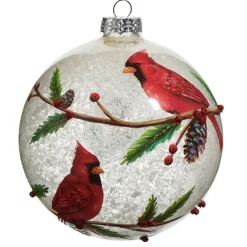 Raz Imports Raz 5" Cardinal Ball Glass Christmas Ornament 4524553 Discount