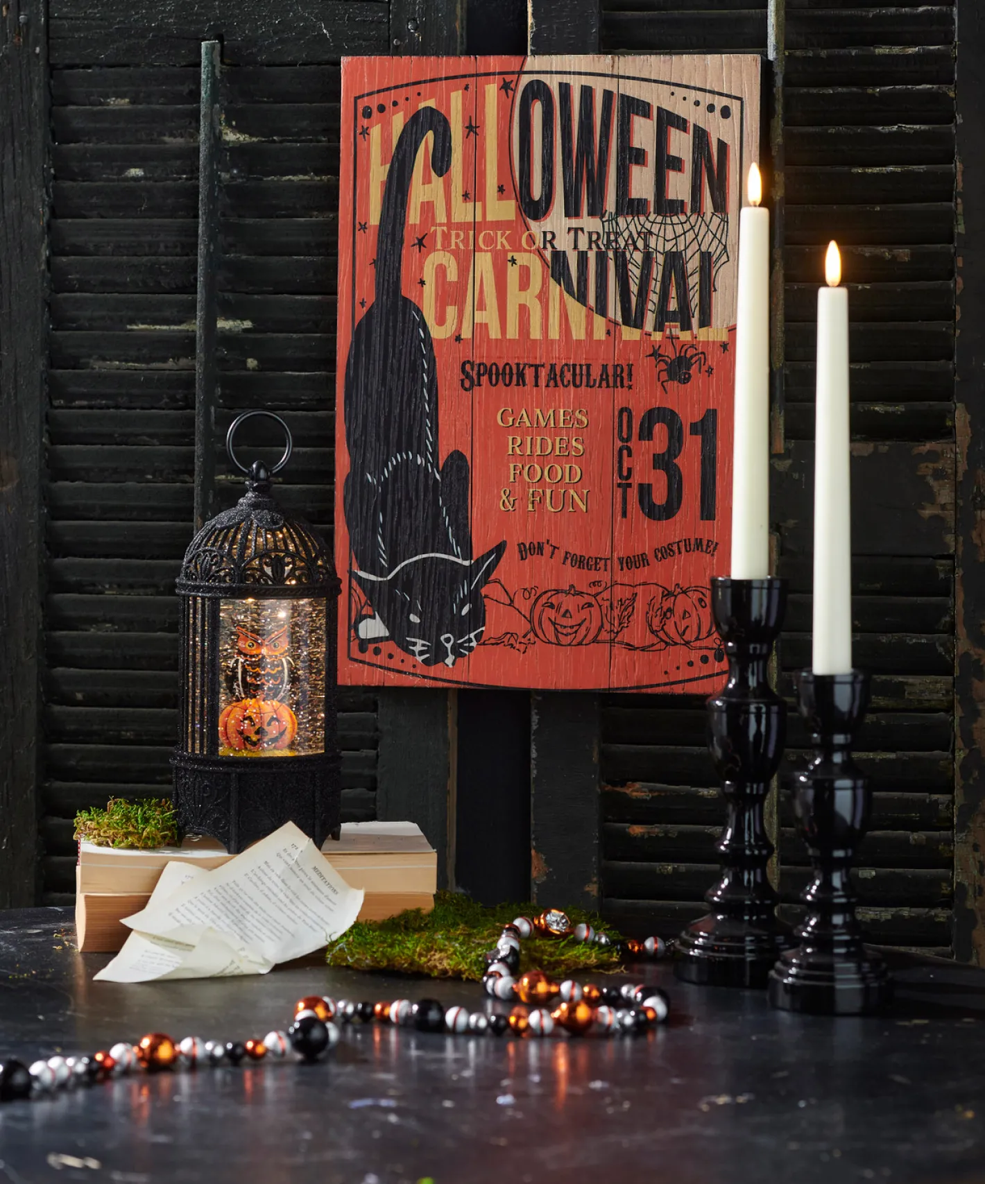 Raz Imports Raz 18" Carnival Cat Wood Halloween Sign 4428108 Clearance