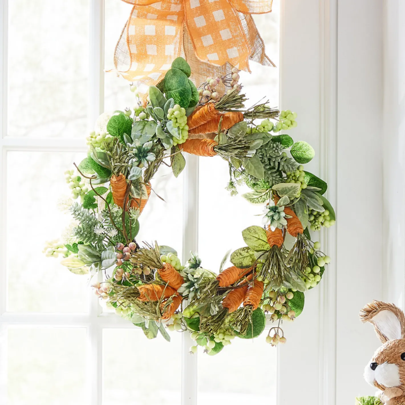 Raz Imports Raz 22" Carrot Mixed Greenery and Berries Easter Wreath W4402059 Best