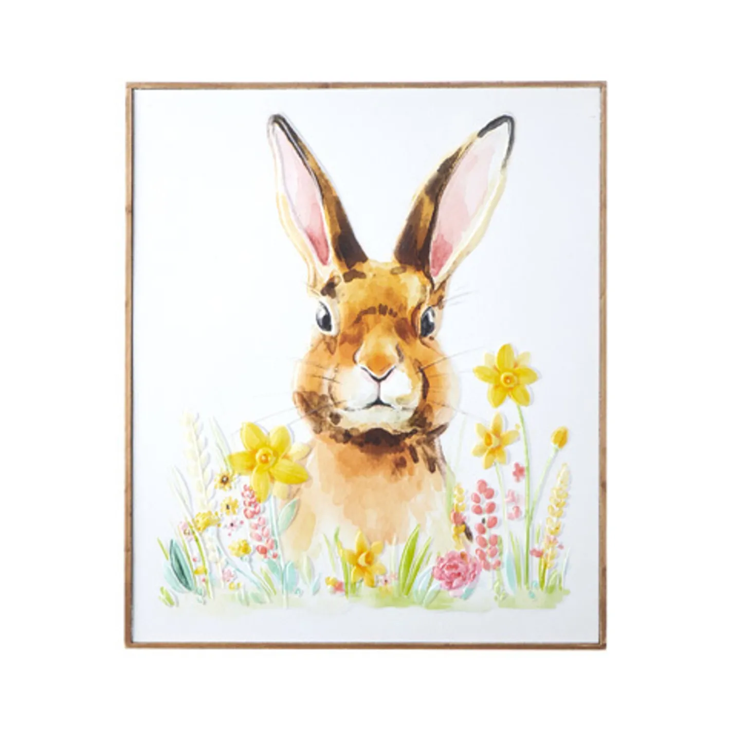 Raz Imports Raz 24" Carved Wood Floral Bunny Framed Art 4116019 Best