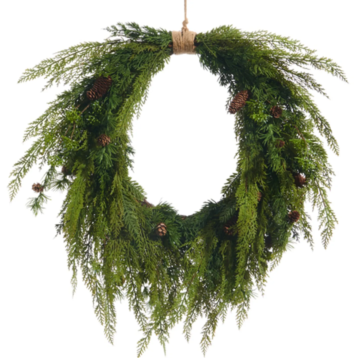 Raz Imports Raz 27" Cedar and Mini Pinecone Christmas Wreath W4511582 Sale