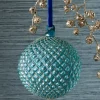 Raz Imports Raz 6" Cerulean Blue Quilted Ball Glass Christmas Ornament 4322938