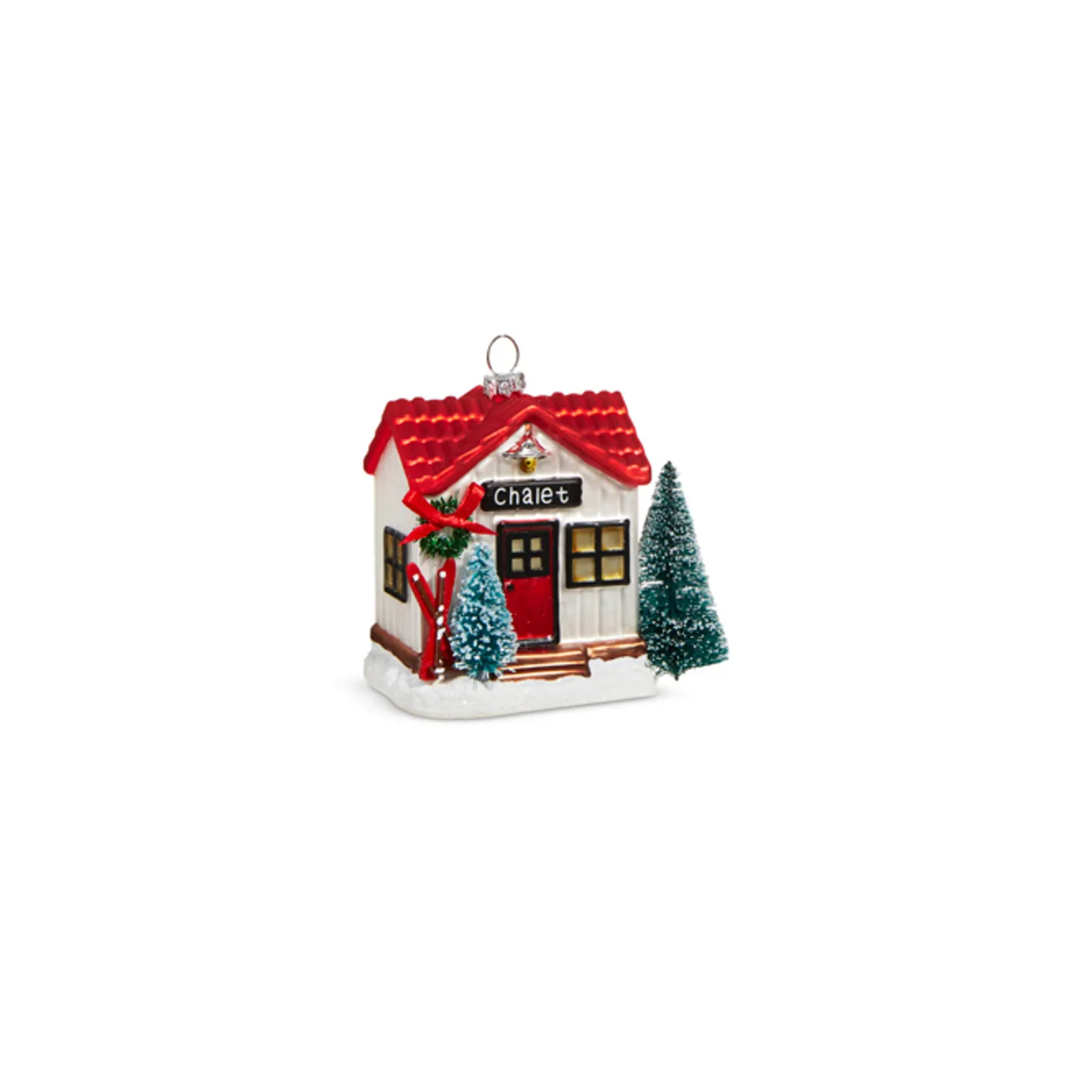 Raz Imports Raz 4" Chalet Cabin Glass Christmas Ornament 4320942 Clearance