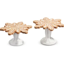 Raz Imports Raz 8" Christmas Gingerbread Cookie Pedestal Risers Set of 2 4411319 Hot