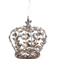 Raz Imports Raz 7.5" Clear Jeweled Crown Christmas Ornament 4513574