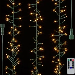 Raz Imports Raz 49.5' Connectable Compact Cluster Garland Green Wire with White Lights L4137019 Online