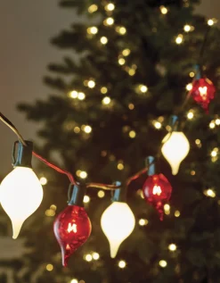 Raz Imports Raz 14' Connectable Shiny Kismet String Lights with Red and White Lights on a Green Wire L4237025 Clearance