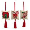 Raz Imports Raz 7.5" Embroidered Tassel Pillow Christmas Ornament Set of 3 4403623 Hot