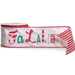 Raz Imports Raz 4" Fa La La Double Sided Wired Christmas Ribbon R4527777