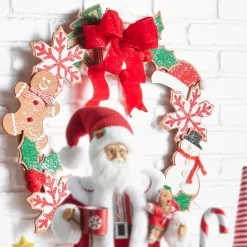 Raz Imports Raz 24" Felt Gingerbread Christmas Wreath W4516266 New