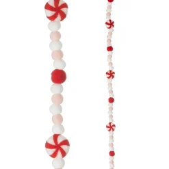 Raz Imports Raz 6' Felt Peppermint Pink, White and Red Christmas Tree Garland G4316077 Clearance