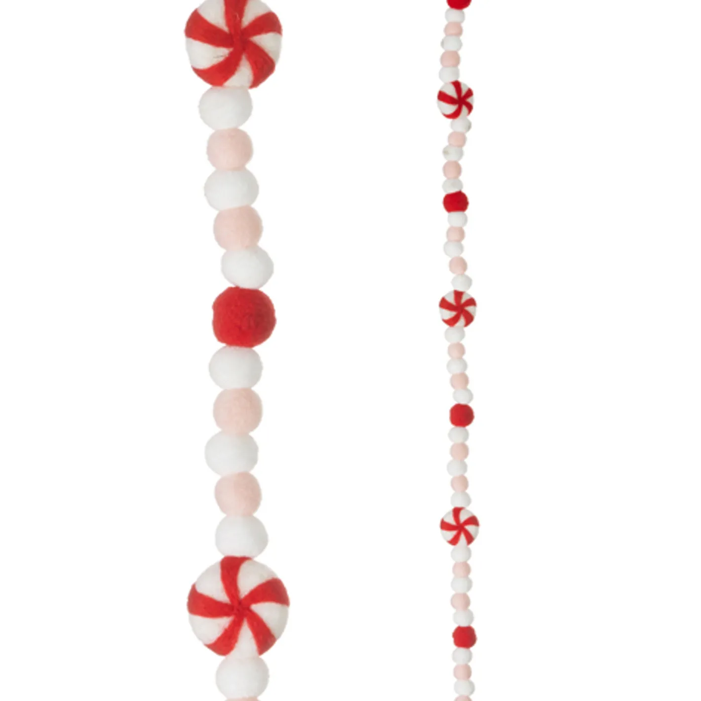 Raz Imports Raz 6' Felt Peppermint Pink, White and Red Christmas Tree Garland G4316077 Clearance