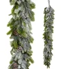 Raz Imports Raz 5.5' Flocked Real Feel Pine and Pinecone Christmas Garland G4441753 Discount
