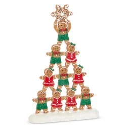Raz Imports Raz 11.75" Gingerbread Boy and Girl Tower Christmas Decoration 4511388