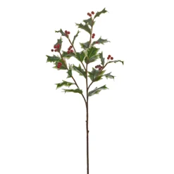 Raz Imports Raz 31" Glittered Variegated Holly Christmas Tree Spray F4422631 Outlet