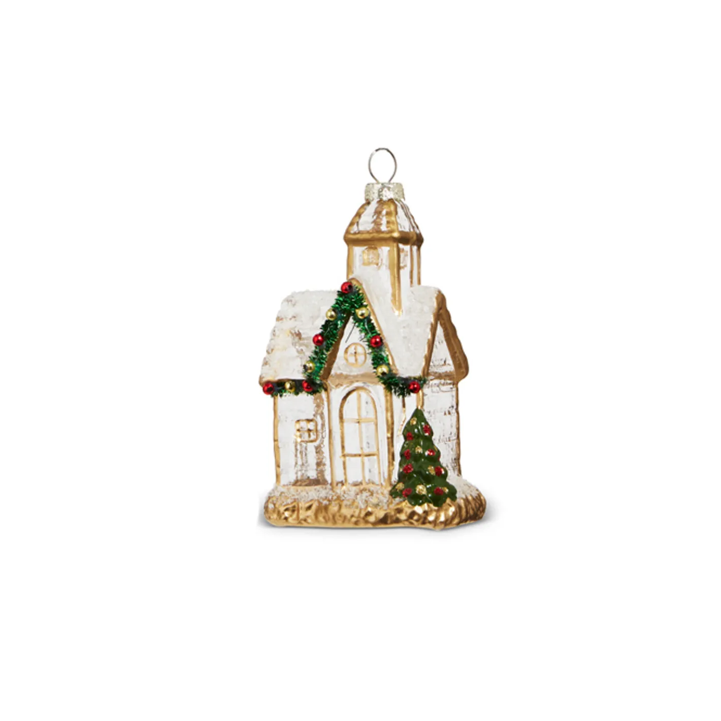 Raz Imports Raz 5" Gold and Clear Church Glass Christmas Ornament 4324586