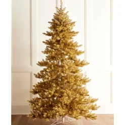 Raz Imports Raz 7.5' Gold and Silver Tinsel LED Lighted Christmas Tree T4509647