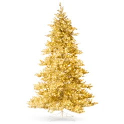Raz Imports Raz 7.5' Gold and Silver Tinsel LED Lighted Christmas Tree T4509647
