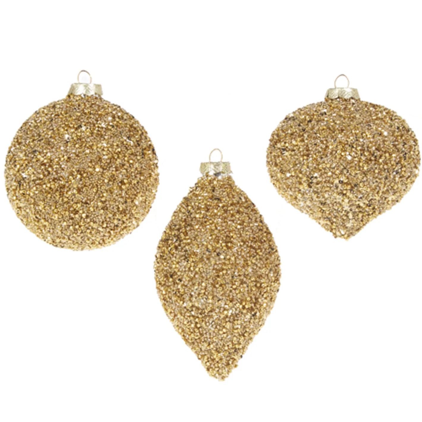 Raz Imports Raz 4" Gold Beaded Glass Christmas Ornament 4322807