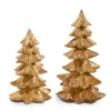 Raz Imports Raz 9" Gold Christmas Tree Figures Set of 2 4411300 Discount