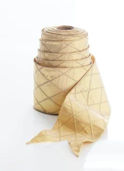 Raz Imports Raz 4" Gold Diamond Patterned Wired Christmas Ribbon R4371770 Hot