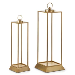 Raz Imports Raz 24" Gold Lantern Candle Holder Christmas Lantern Set of 2 4528055 Outlet