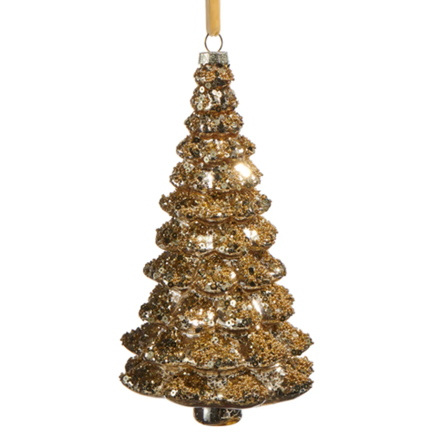 Raz Imports Raz 7" Gold or Silver Sequin Glitter Tree Glass Christmas Ornament Clearance