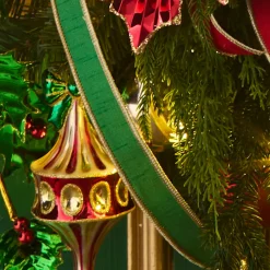 Raz Imports Raz 1" Green and Gold Wired Christmas Ribbon R4552157 New