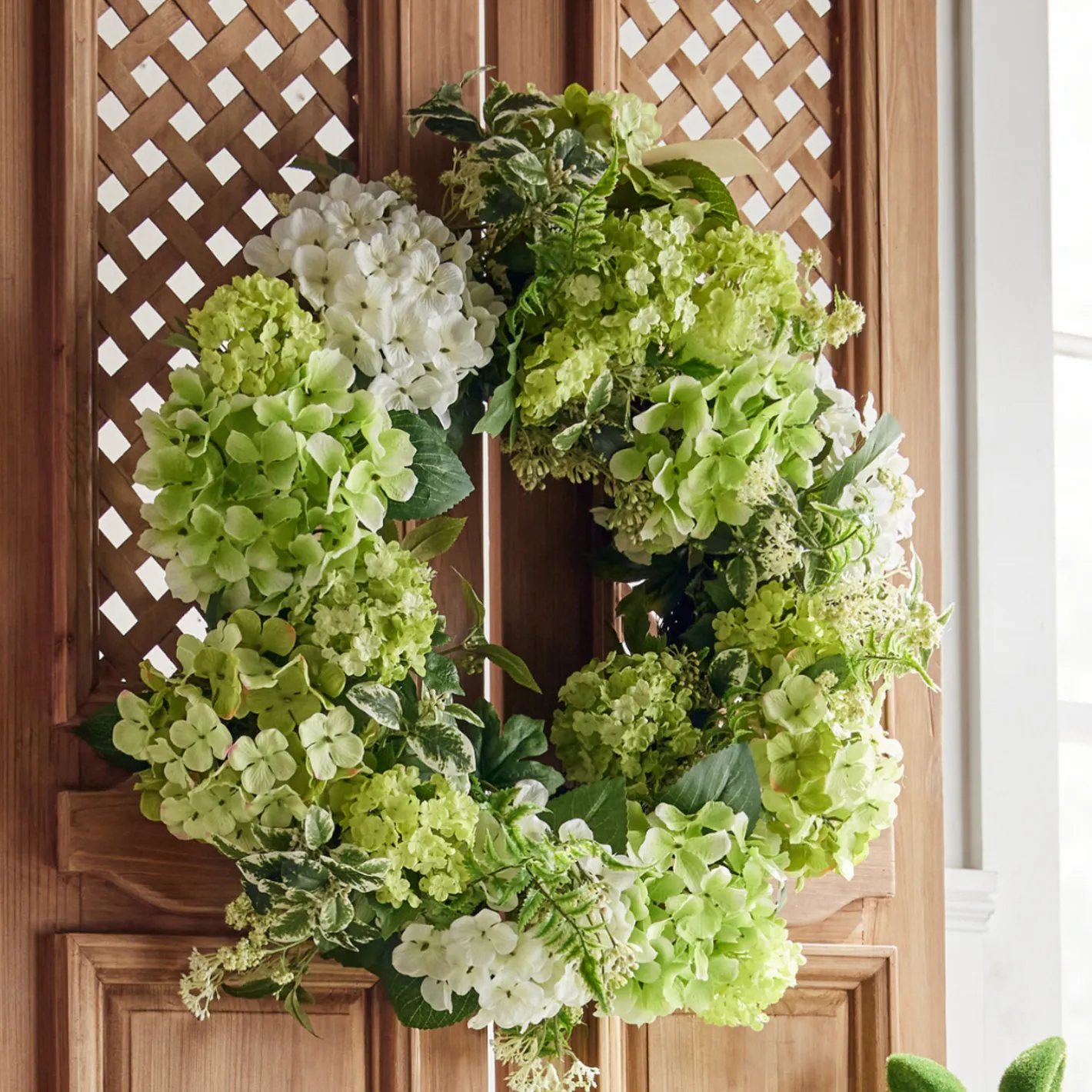 Raz Imports Raz 24" Green and White Hydrangea Spring Wreath W4502082 Hot