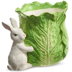 Raz Imports Raz 9" Green Cabbage Vase with Bunny Easter Decoration 4411108 Best