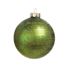Raz Imports Raz 3" Green Glittered Sheet Music Glass Ball Christmas Ornament 4320916 Clearance