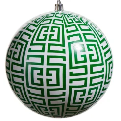Raz Imports Raz 6" Green Greek Key Large Ball Christmas Ornament 4532880 Clearance