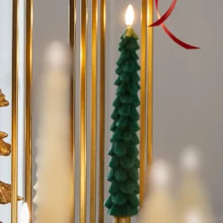 Raz Imports Raz 10.5" Green Tree Battery Operated Taper Candle with Lighted Flickering Wick Set of 2 4432921